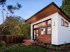 Beautiful and luxurious accessory dwelling unit (ADU) in the backyard. ADUs are also called granny flat, in-law unit, or other supplementary residence.
