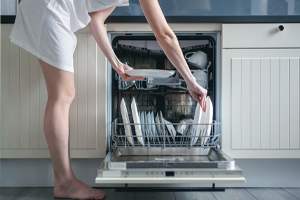 AVOID HAND WASHING DISHES, USE THE DISHWASHER
