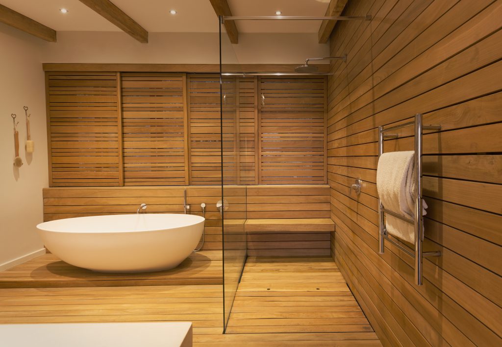 Wood (or Faux Wood) shower floors